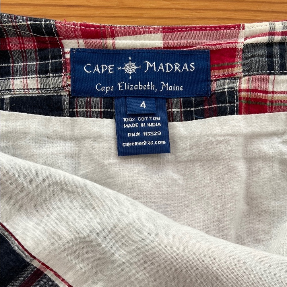 Plaid Madras Skirt - Red and Blue - Picture 4 of 5